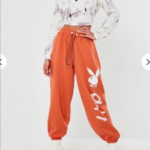 Playboy x Missguided Oversize Orange Joggers